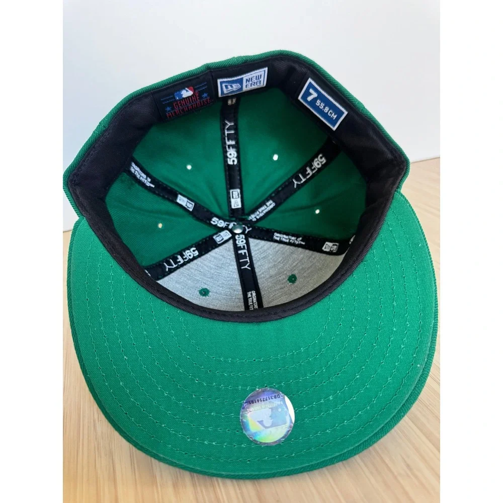 New Era 59FIFTY New York Yankees MLB Fitted Hat Green White Size 7 55.8cm